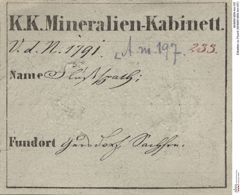 Etiketten zu Fluorit (NHMW-MIN-Am197)